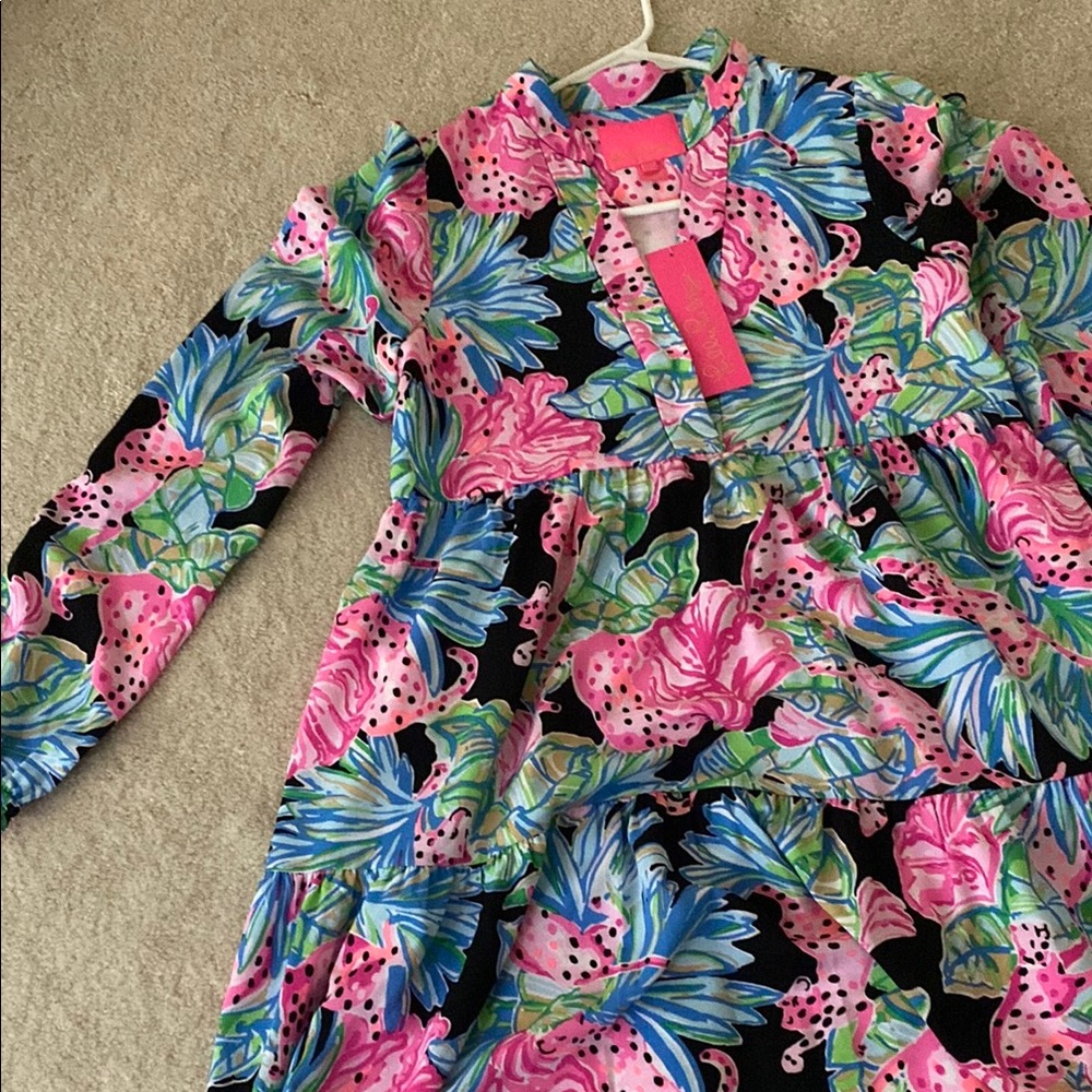 Lilly Pulitzer Pink and Blue Floral Dress NEW